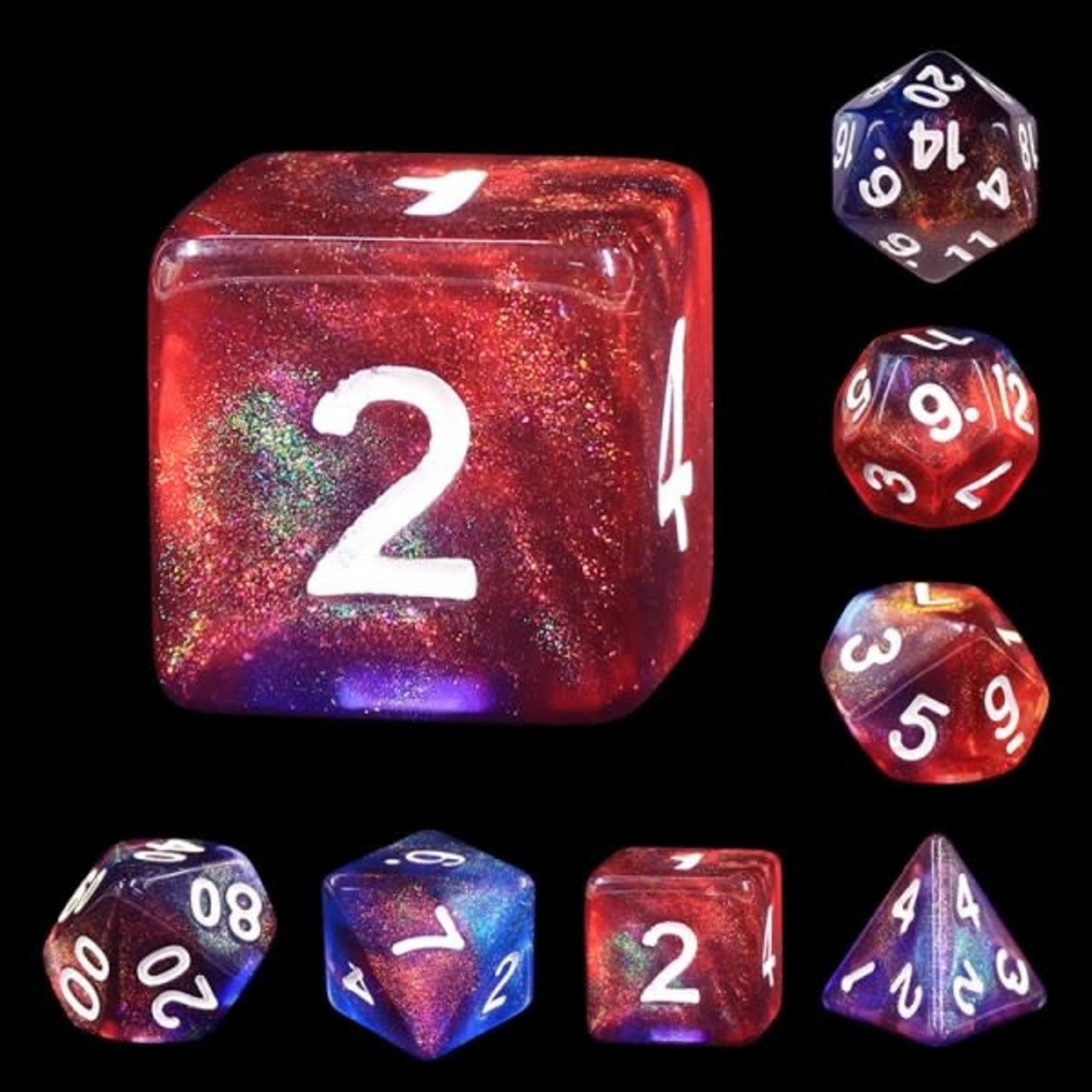 HD Aurora Dice: Cosmic Stars | 7 Die Polyhedral Set