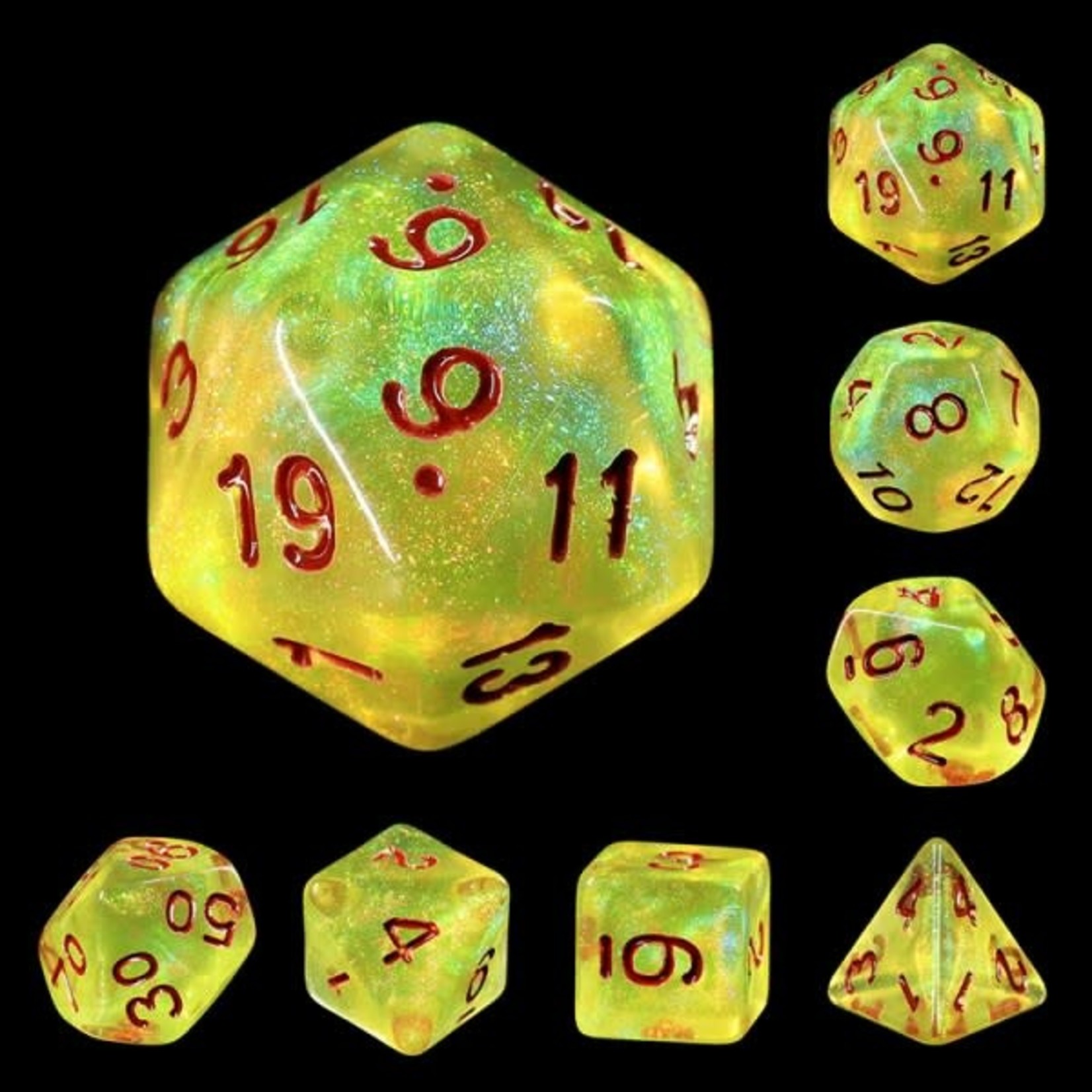 HD Aurora Dice: Lemon Yellow | 7 Die Polyhedral Set
