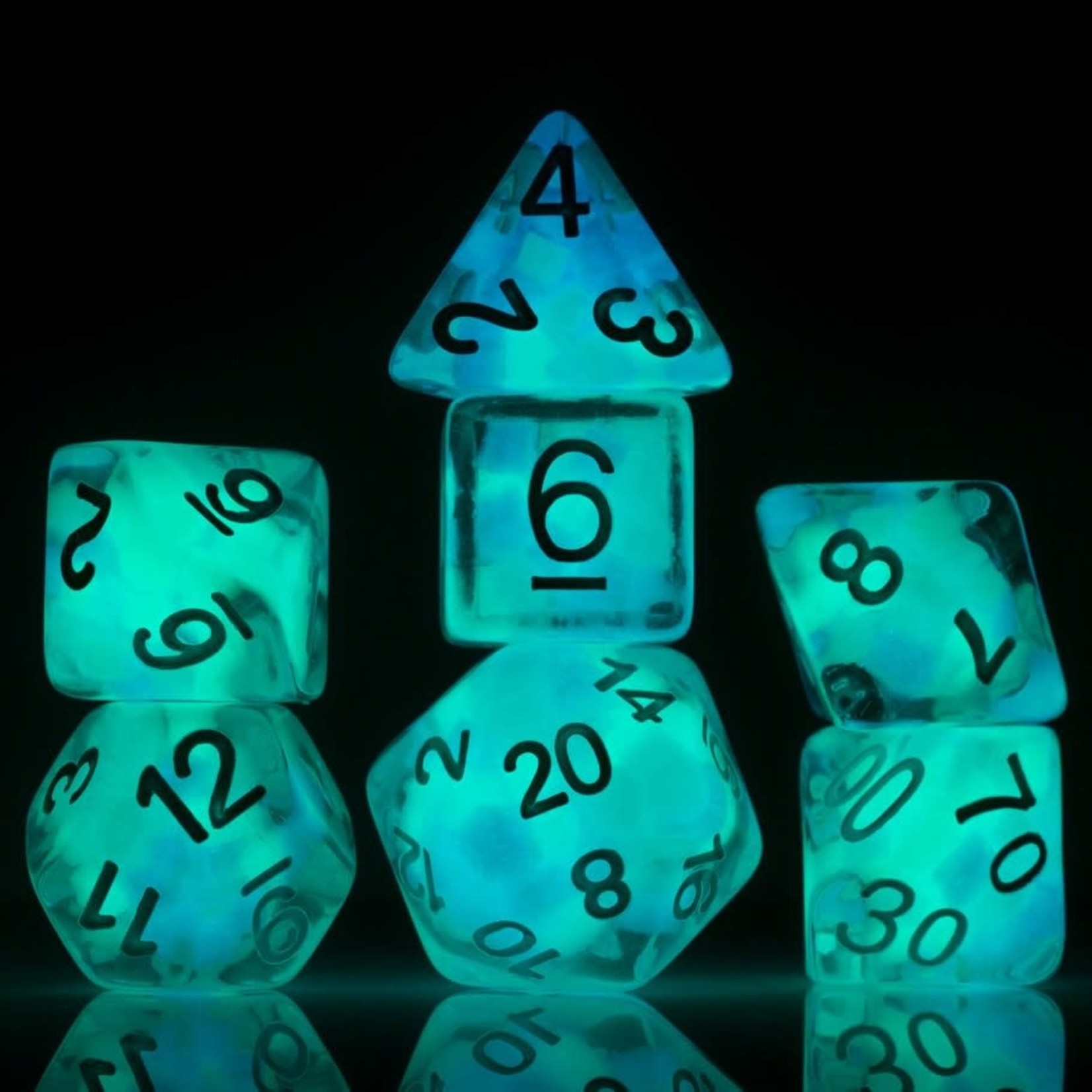 Sirius Dice: Cotton Candy Glowworm | 8 Die Polyhedral Set | SDZ000604