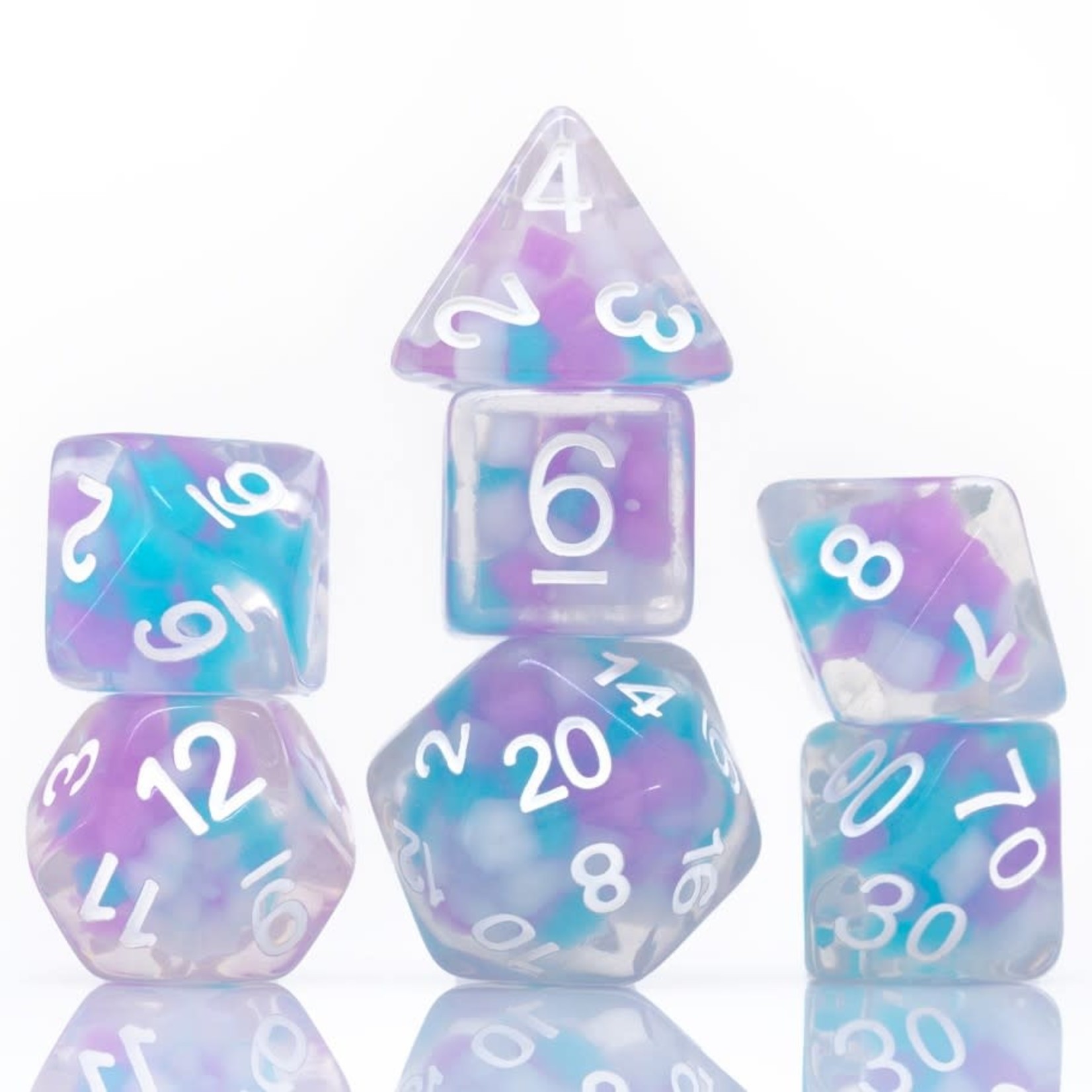 Sirius Dice: Cotton Candy Glowworm | 8 Die Polyhedral Set | SDZ000604