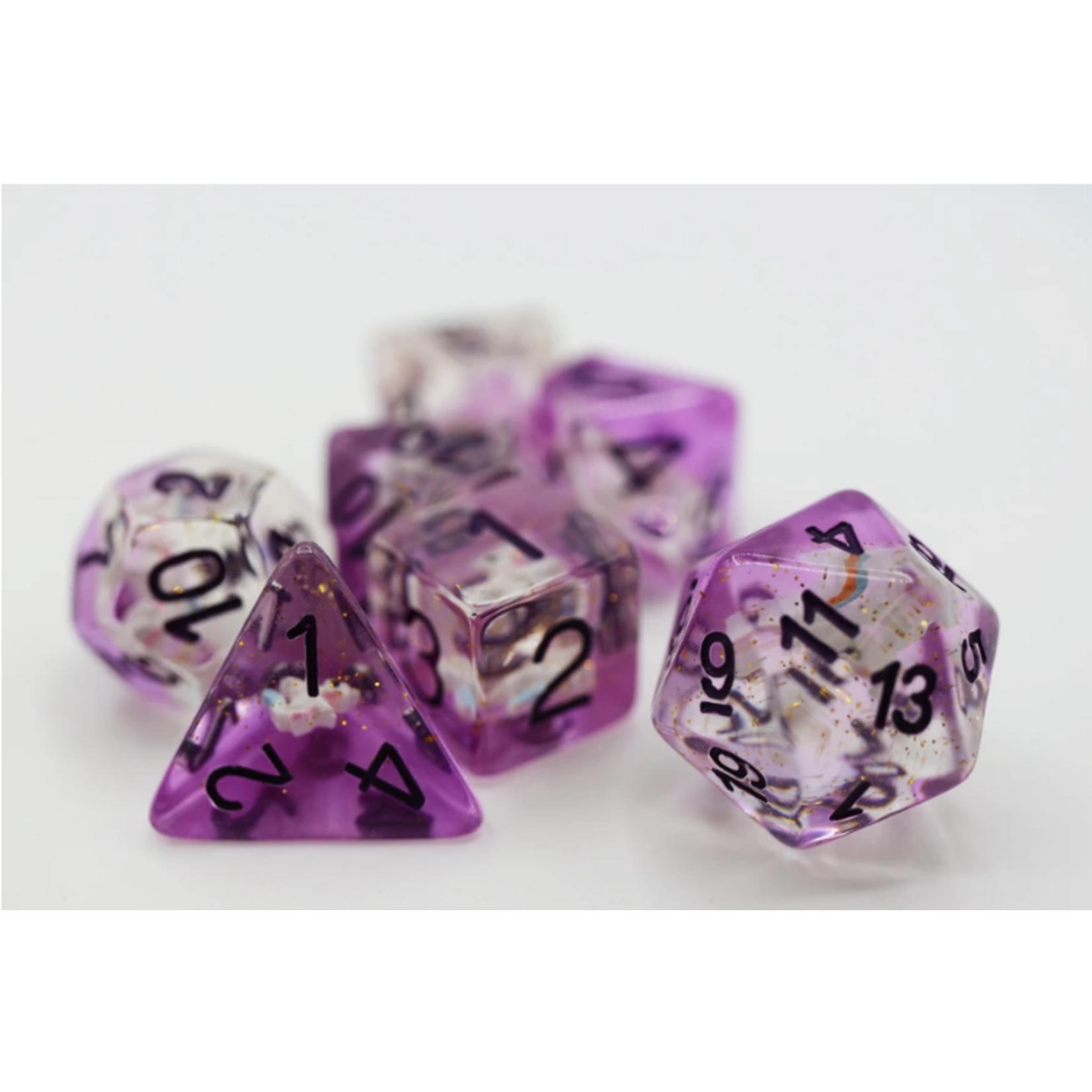 Foam Brain Inclusion Dice: Purple Unicorn Dice Set