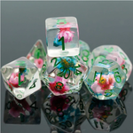 Foam Brain Inclusion Dice: Blue and Pink Star Flower Dice Set