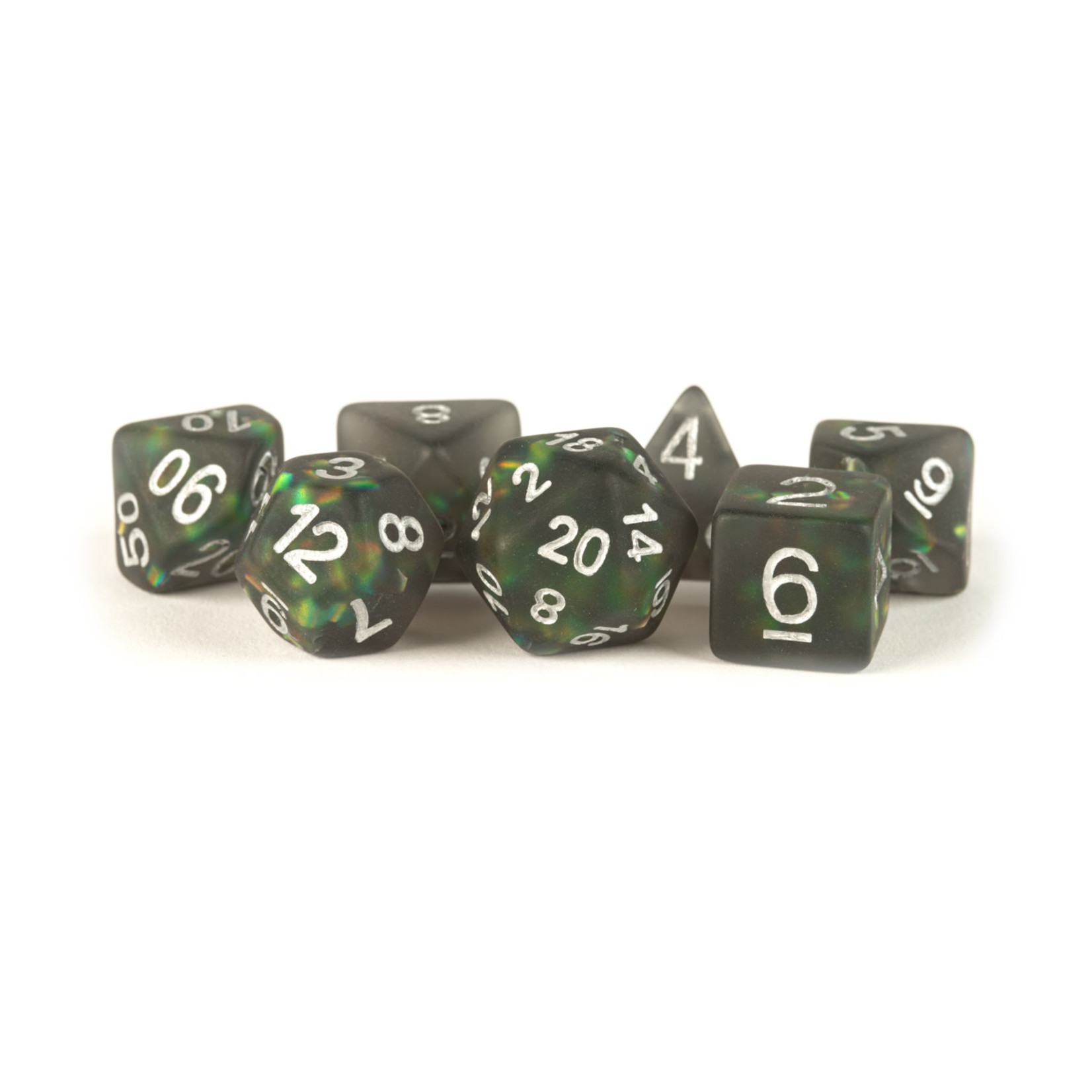 MDG Resin: Icy Opal - Black | 16mm 7 Die Polyhedral Set MET 606