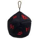 Dice Bag: Plush d20 - D&D Black and Red