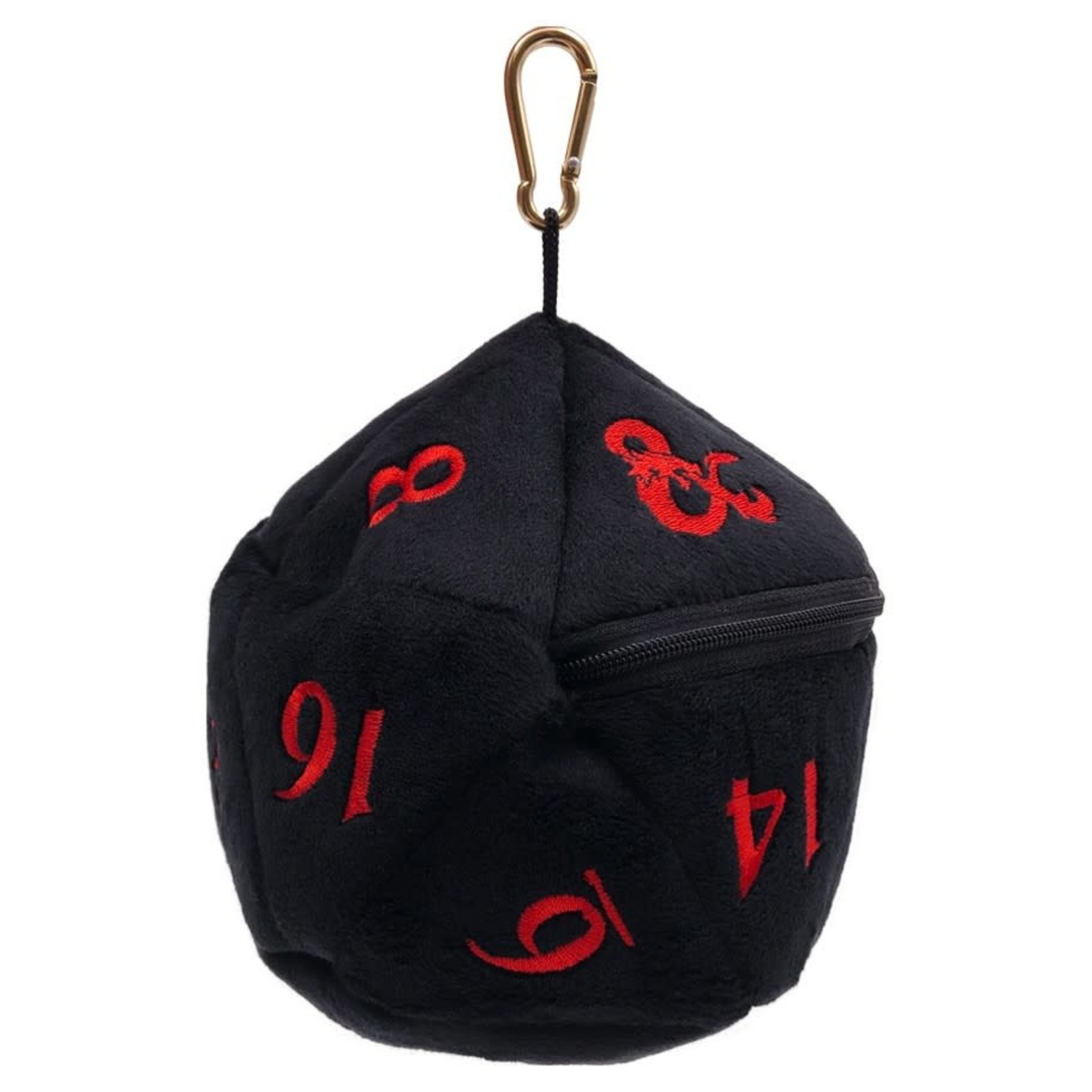 Dice Bag: Plush d20 - D&D Black and Red
