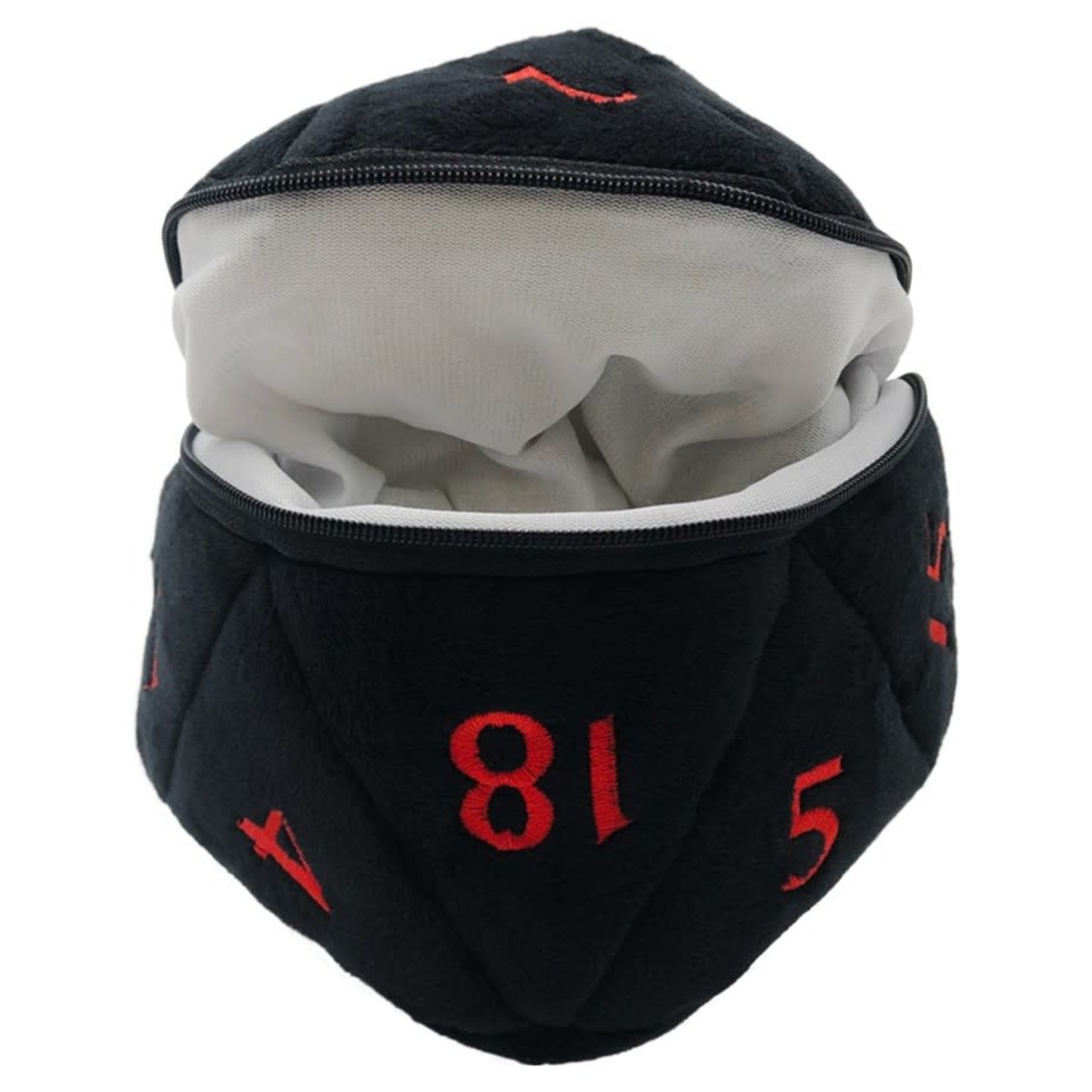 Dice Bag: Plush d20 - D&D Black and Red