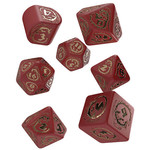 Q-Workshop Dice: Dragons - Red & Gold | 7 Die Polyhedral Set