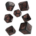 Q-Workshop Dice: Dragons - Black & Gold | 7 Die Polyhedral Set