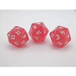 Oversize Dice: Black Death Skull - d20 Sparklefury red glitter w/white ink 23mm
