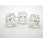 Oversize Dice: Black Death Skull - d20 Speculo Mortem clear w/white ink 23mm