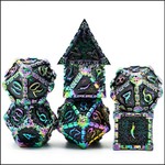Foam Brain Metal Dice: Dagger of Venom - Black Rainbow Dice Set