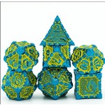 Foam Brain Metal Dice: Dagger of Venom - Yellow Dice Set