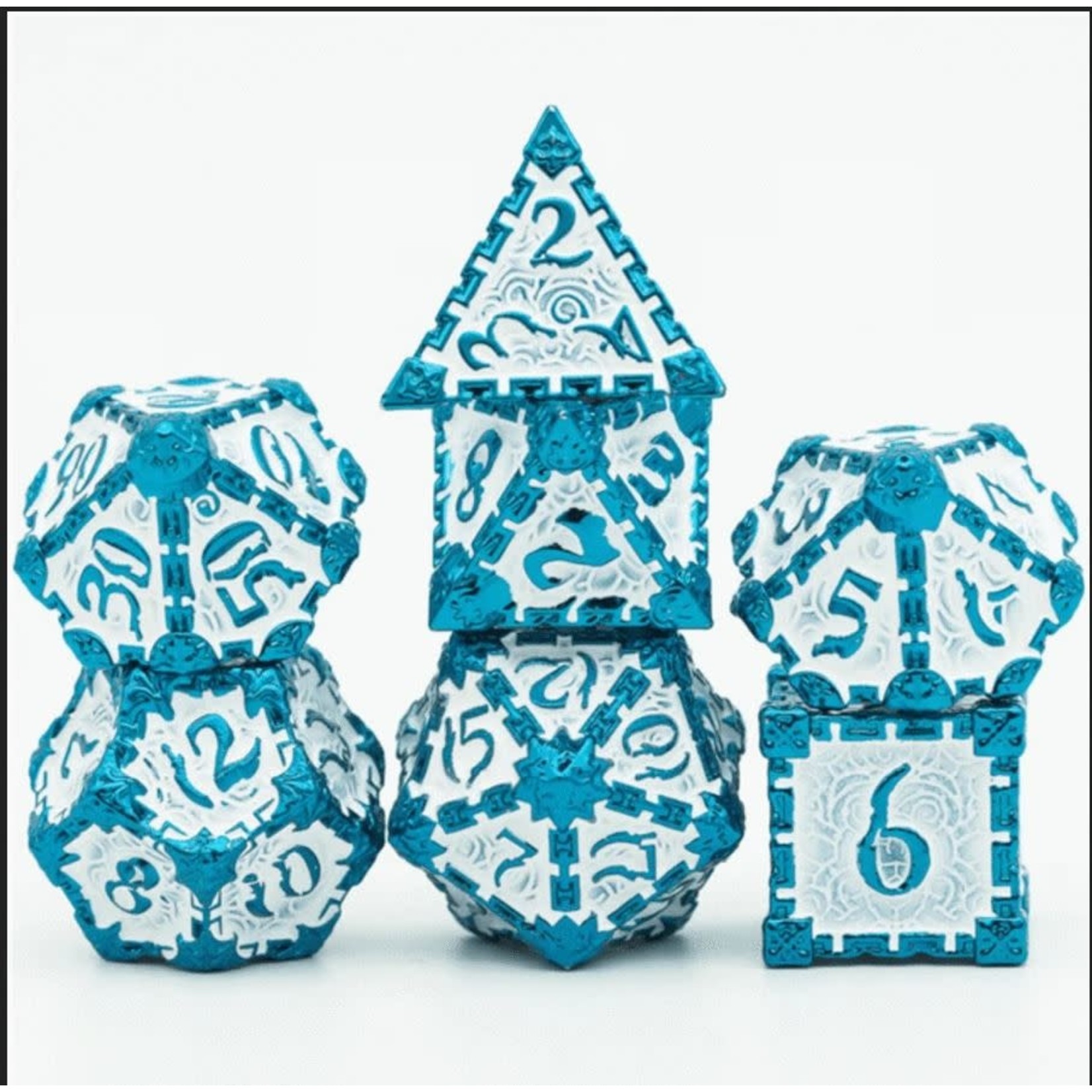 Foam Brain Metal Dice: Dagger of Venom - Blue Dice Set
