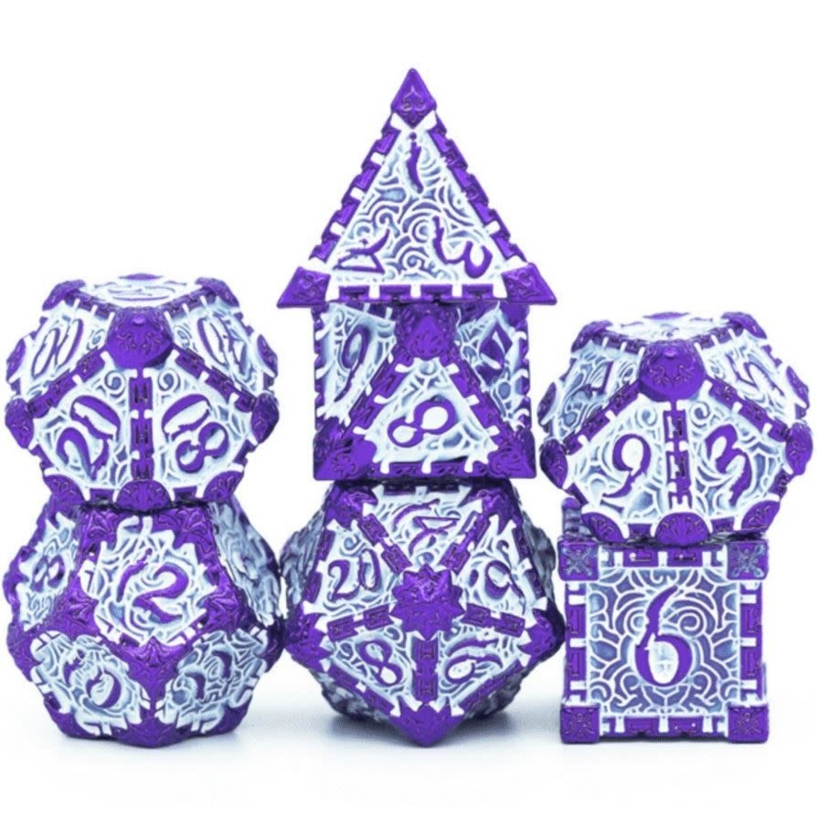 Foam Brain Metal Dice: Dagger of Venom - Purple Dice Set
