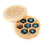 Dice Case: Premium Wood Round Chest- Maple