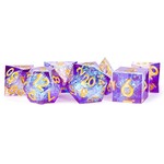 7 Sharp Edge Resin Polyhedral Set: Royal Geode