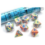 Chessex Lab Dice Festive - Kaleidoscope Blue | 7 Die Polyhedral Set | 30047