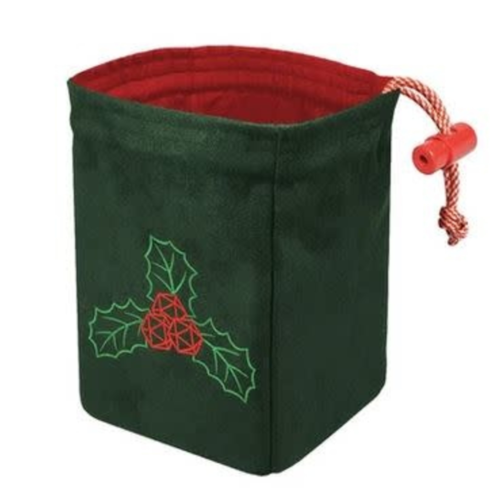 Dice Bag: Holiday - Embroidered D20 Holly
