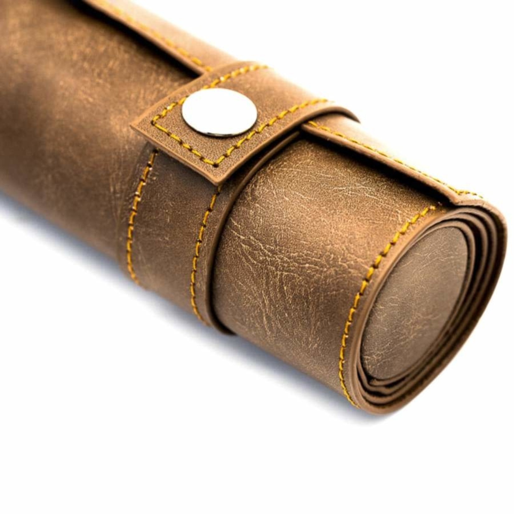 Roll Up Leatherette Dice Mat - Brown