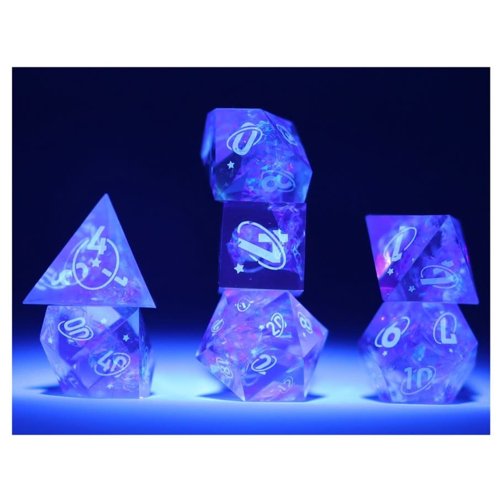Sirius Dice: Cloak & Dagger Purple | 7 Die Polyhedral Set | SDZ001002
