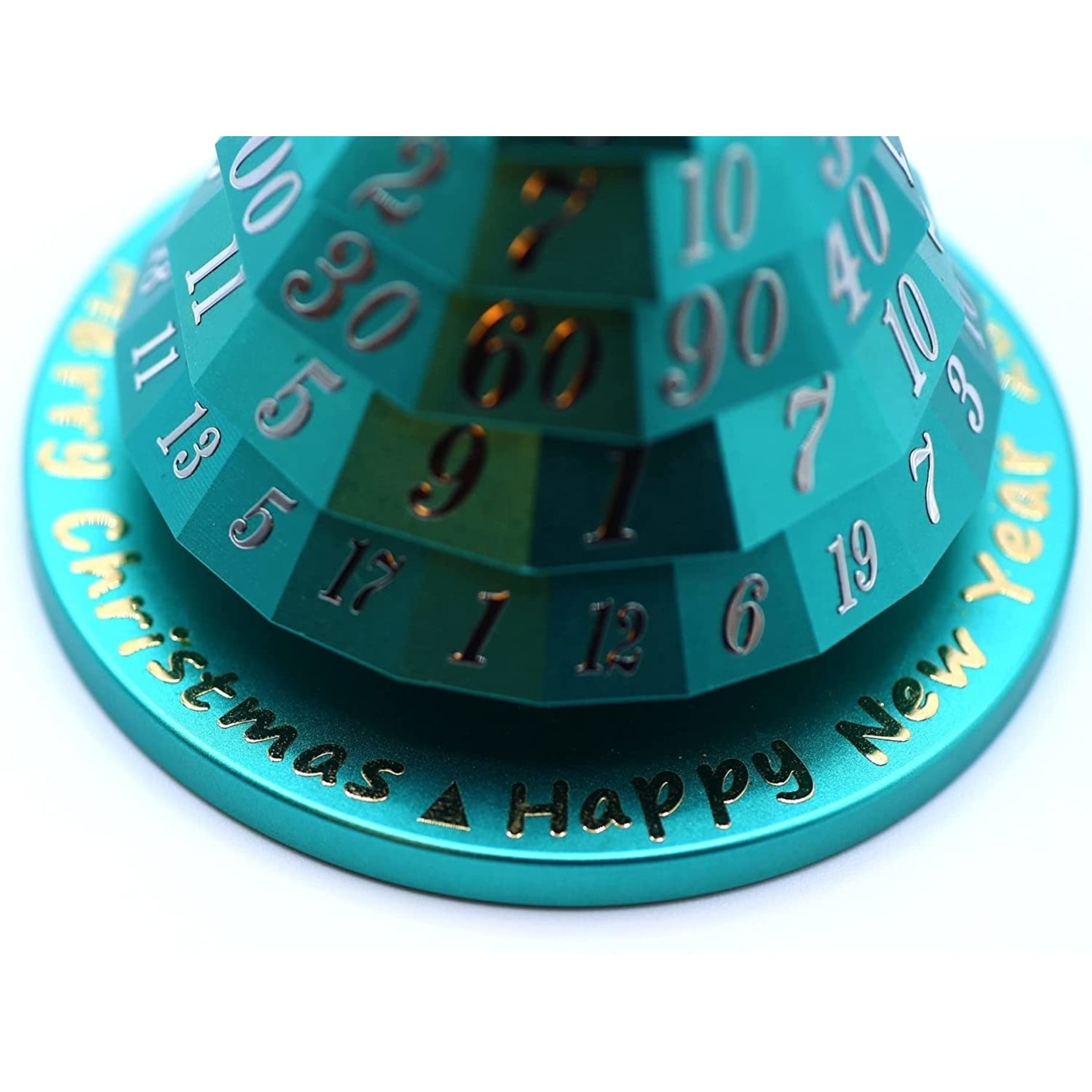 Christmas Tree Dice: Blue with Red Font 7 "Dice" Set