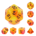 HD Glow in the Dark Dice: Orange Yellow | 7 Die Polyhedral Set