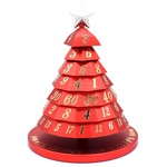 Christmas Tree Dice: Red Tree with Gold Font 7 "Dice" Set