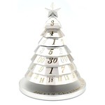 Christmas Tree Dice: Silver Tree with Gold Font 7 "Dice" Set