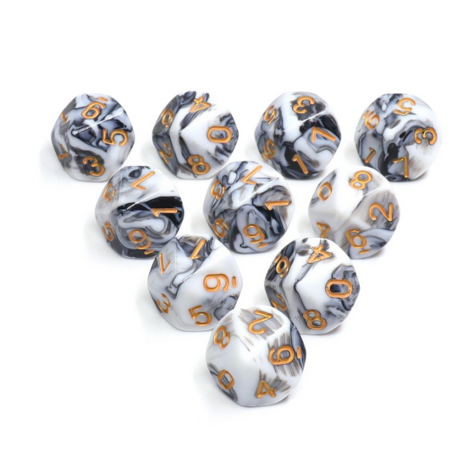 HD Blend Dice: Opaque White and Black | 7 Die Polyhedral Set