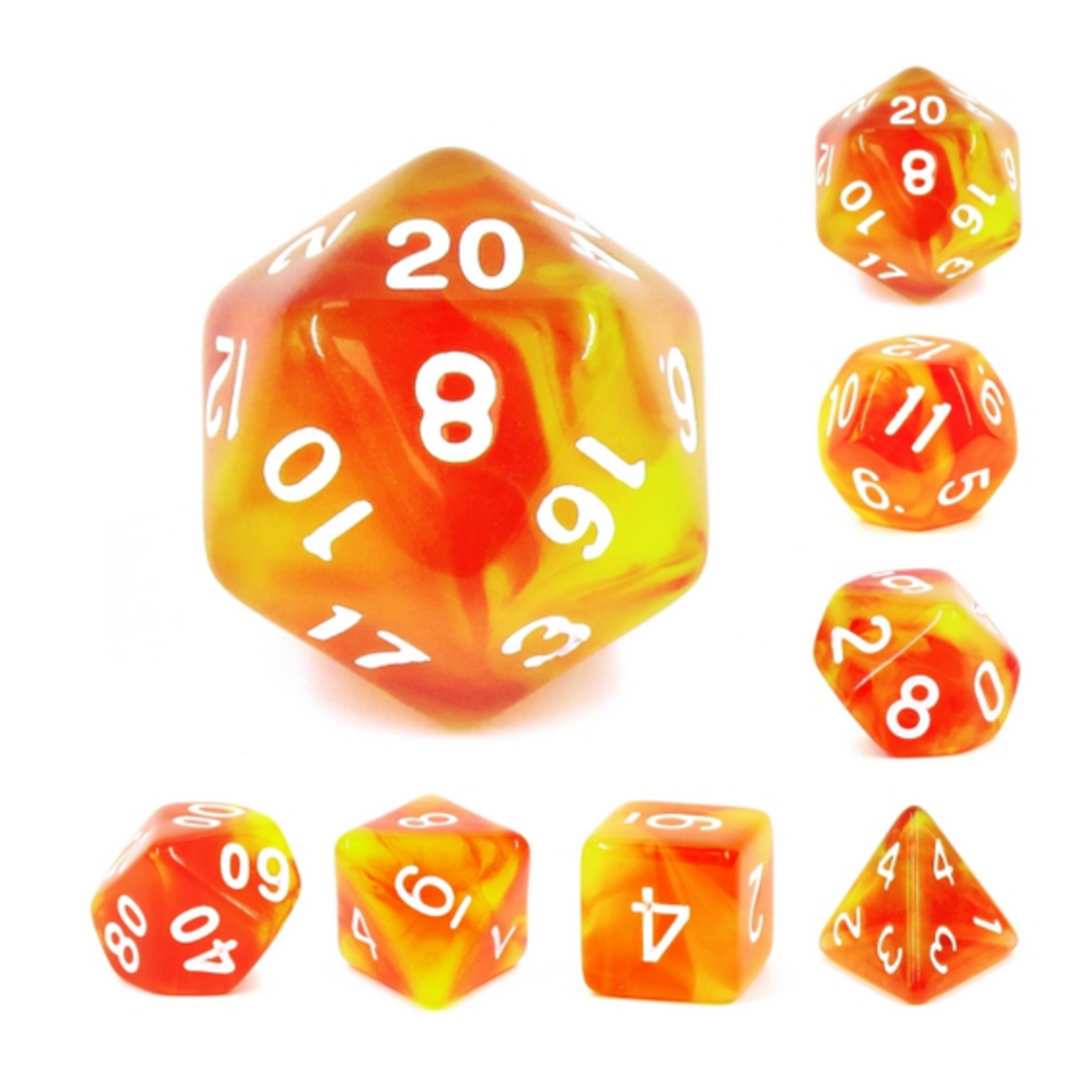 HD Blend Dice: Rising Phoenix | 7 Die Polyhedral Set