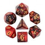 HD Blend Dice: Black and Pearl Red | 7 Die Polyhedral Set