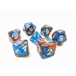 HD Blend Dice: Blue Golden | 7 Die Polyhedral Set