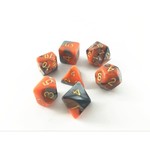 HD Blend Dice: Silver Orange | 7 Die Polyhedral Set