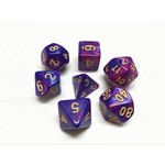 HD Blend Dice: Blue and Purple with Gold Font | 7 Die Polyhedral Set
