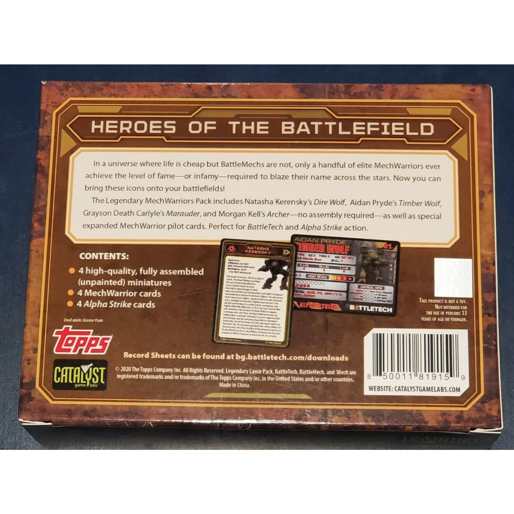 BattleTech: Legendary MechWarriors Pack (No Refunds/Exchanges)