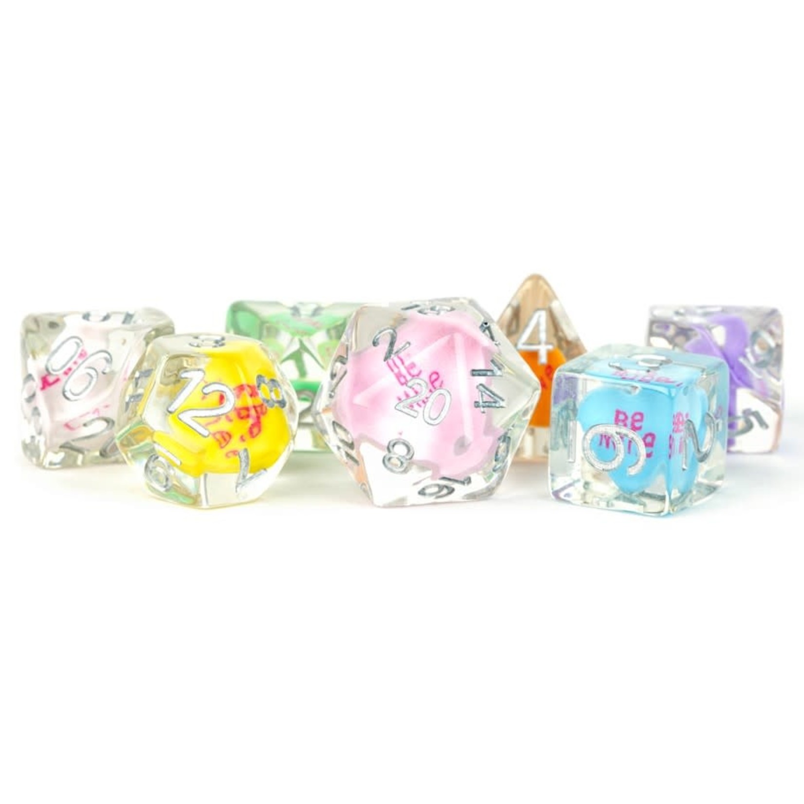 MDG Resin Dice: Love | 16mm 7 Die Polyhedral Set MET 749