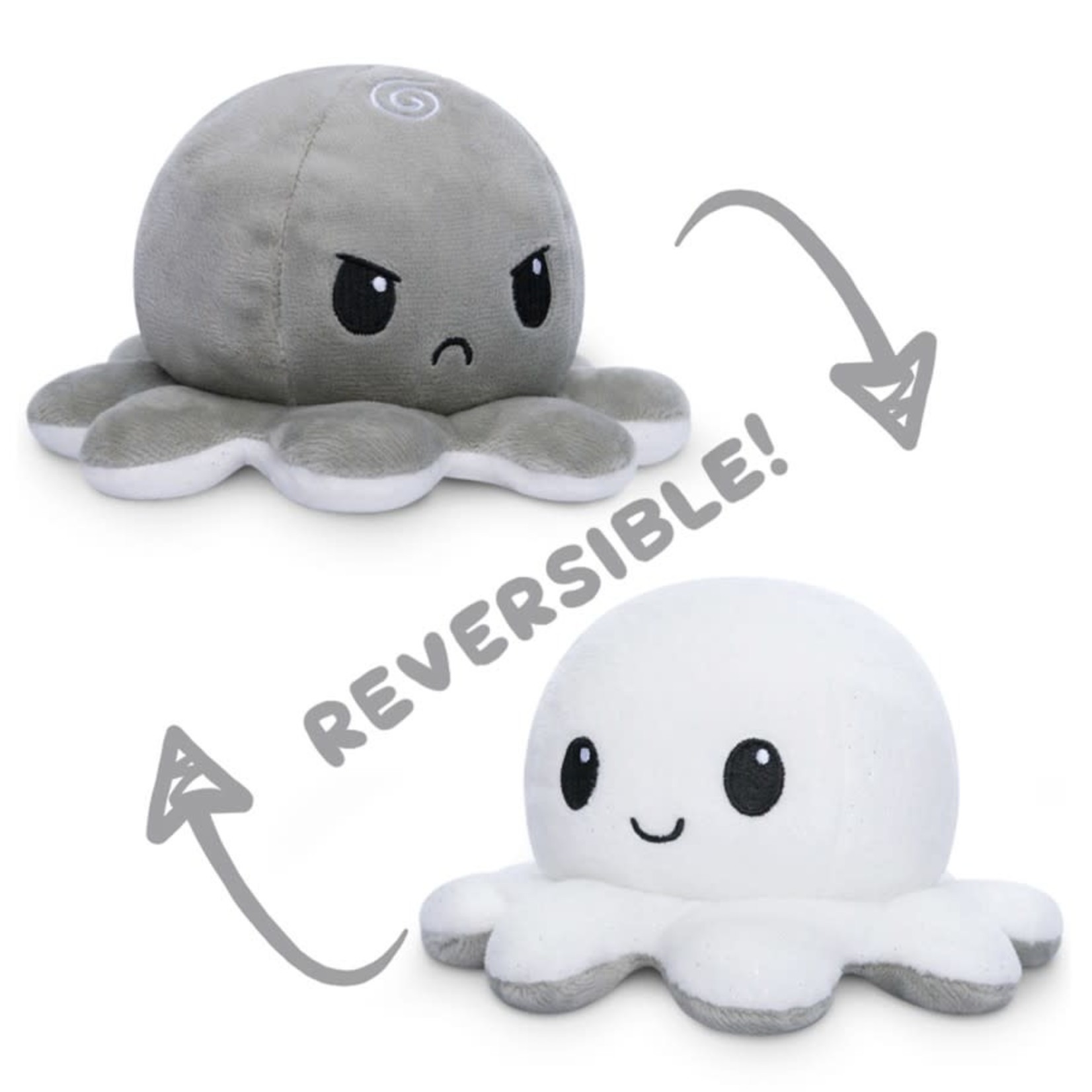 Plush Mini: Reversible Octopus - White and Gray