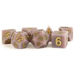 MDG Silicone Rubber Dice: Sharp Edge  Volcanic Soot | 16mm 7 Die Polyhedral Set MET 781