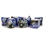 MDG Resin: Eternal: Blue/Black | 16mm 7 Die Polyhedral Set MET 632