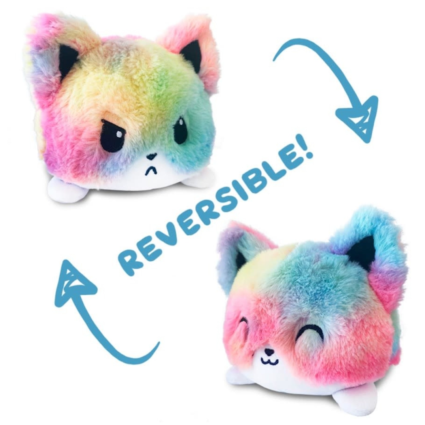 Reversible Fox Mini Plush: Rainbow