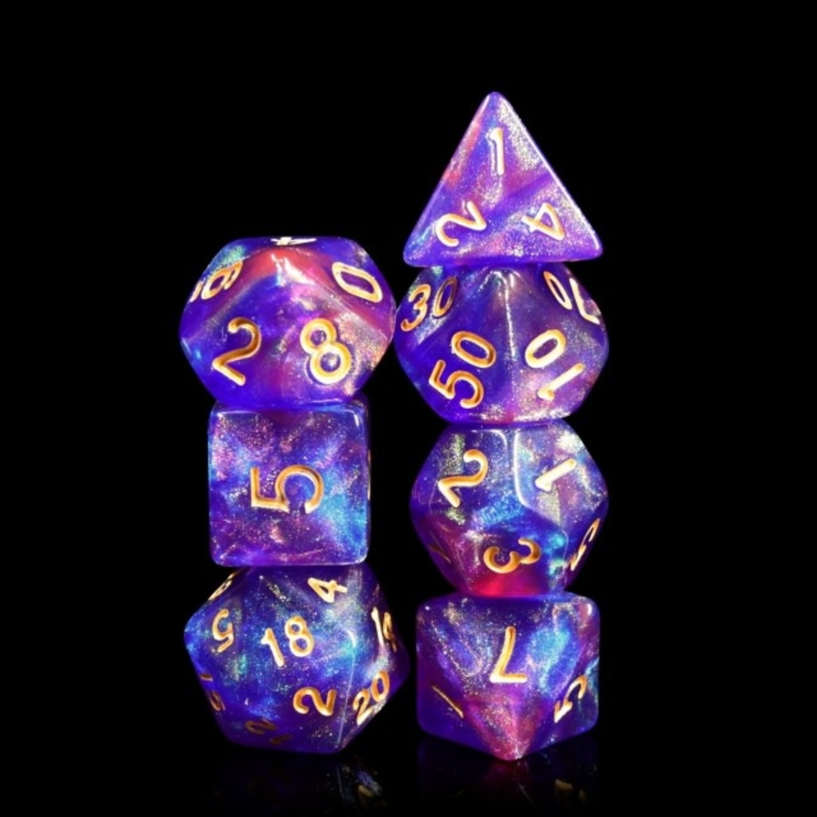 HD Aurora Dice: Blue Enchantress | 7 Die Polyhedral Set