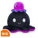 BIG Reversible Octopus Plush: Black & Rainbow