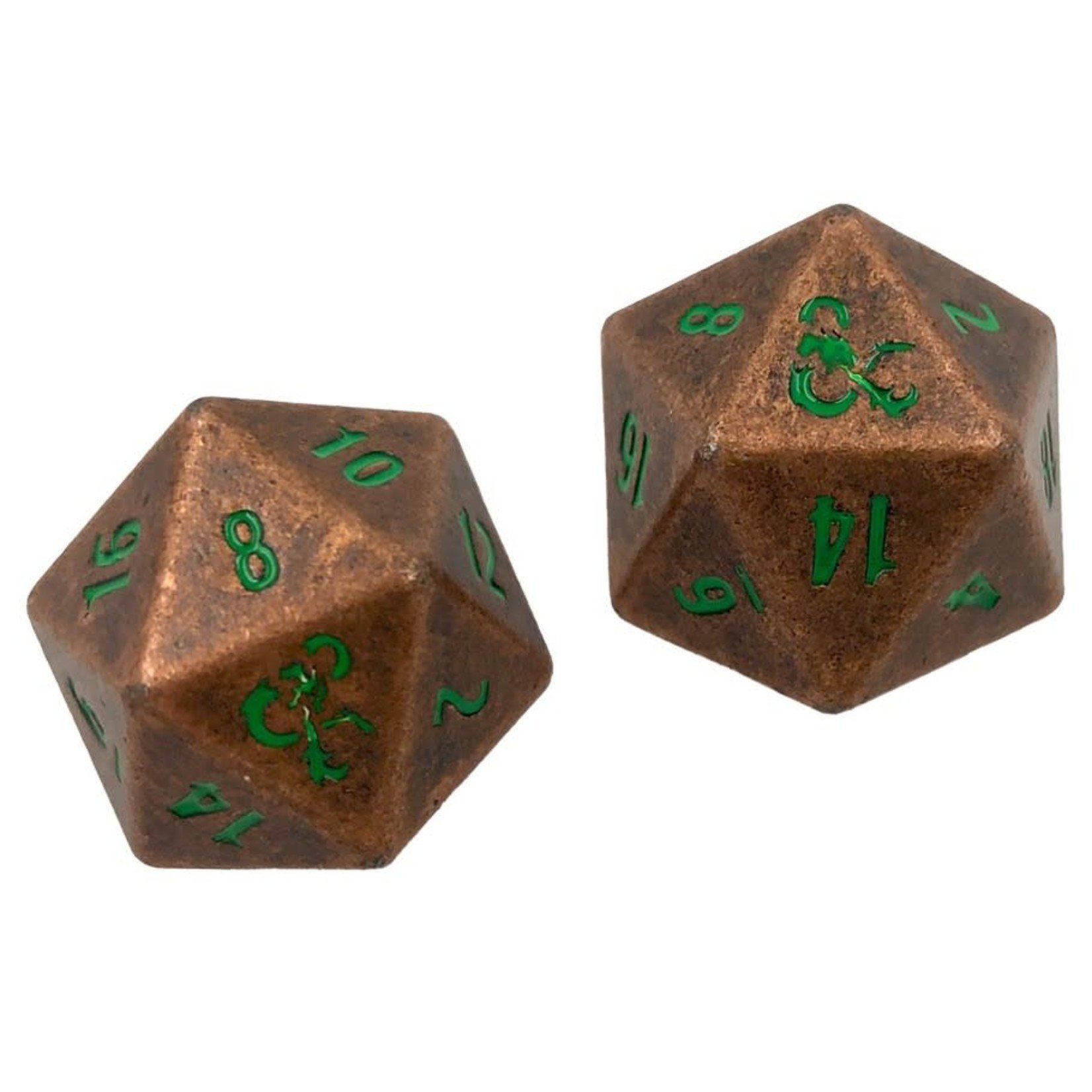 Heavy Metal: D&D Copper & Green (2) d20