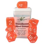 Role 4 Initiative 7-Poly Dice Set Translucent Blood Orange w/White Numbers