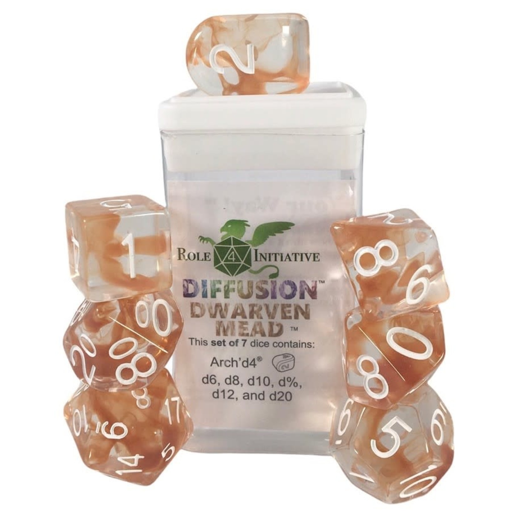 Role 4 Initiative 7-Poly Dice Set Diffusion Dwarven Mead
