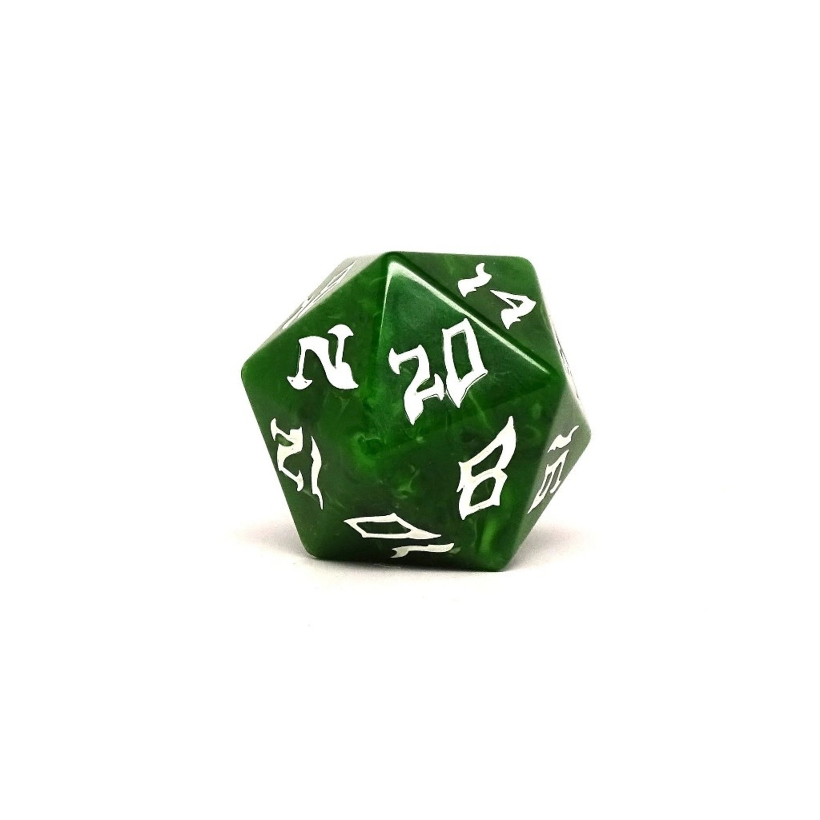 Dice of the Giants 48mm D20 - Hill Giant - Green with White