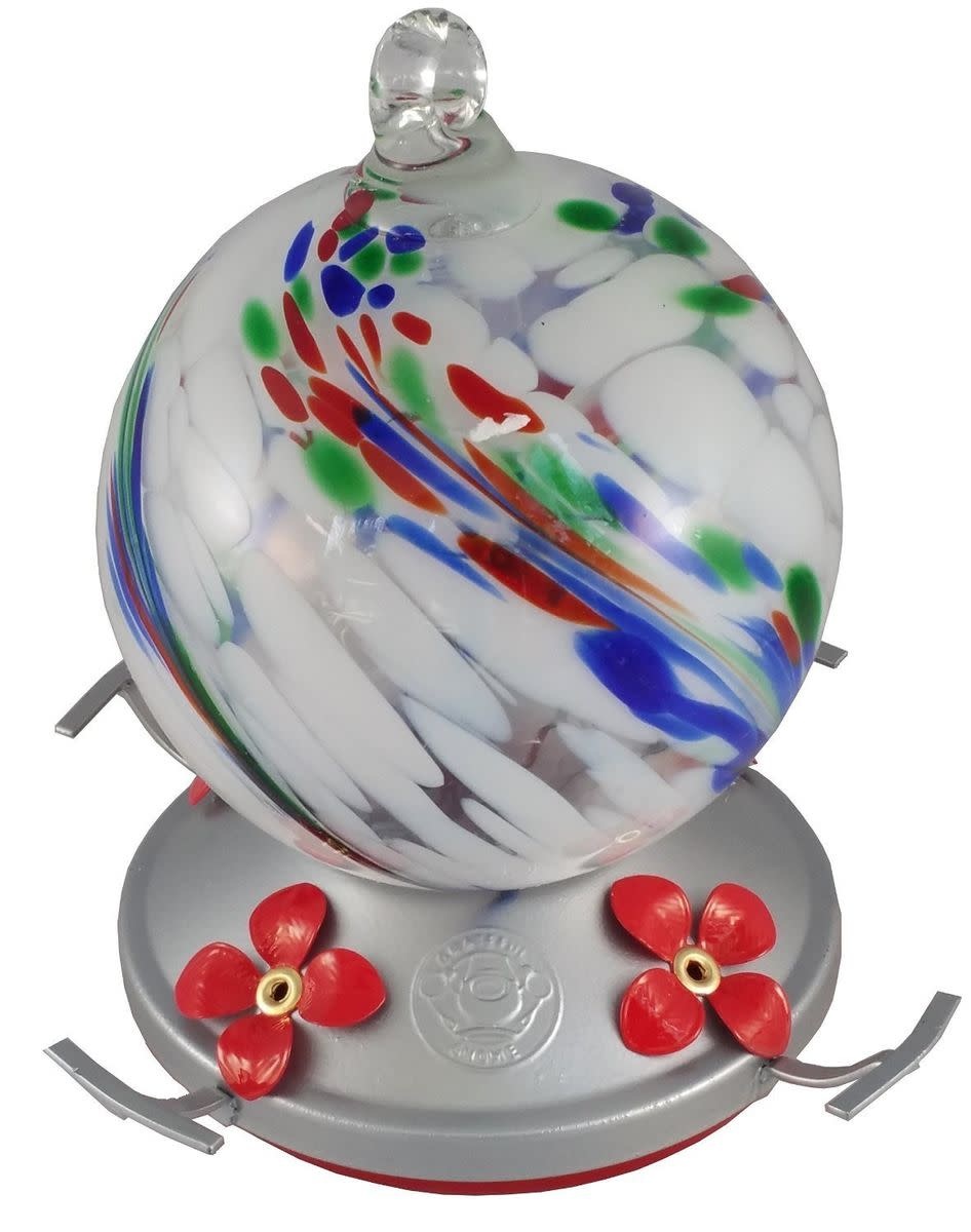 White Color Swirl Globe Hummingbird Feeder The Wandering Dragon Game Shoppe Thistle & Twig