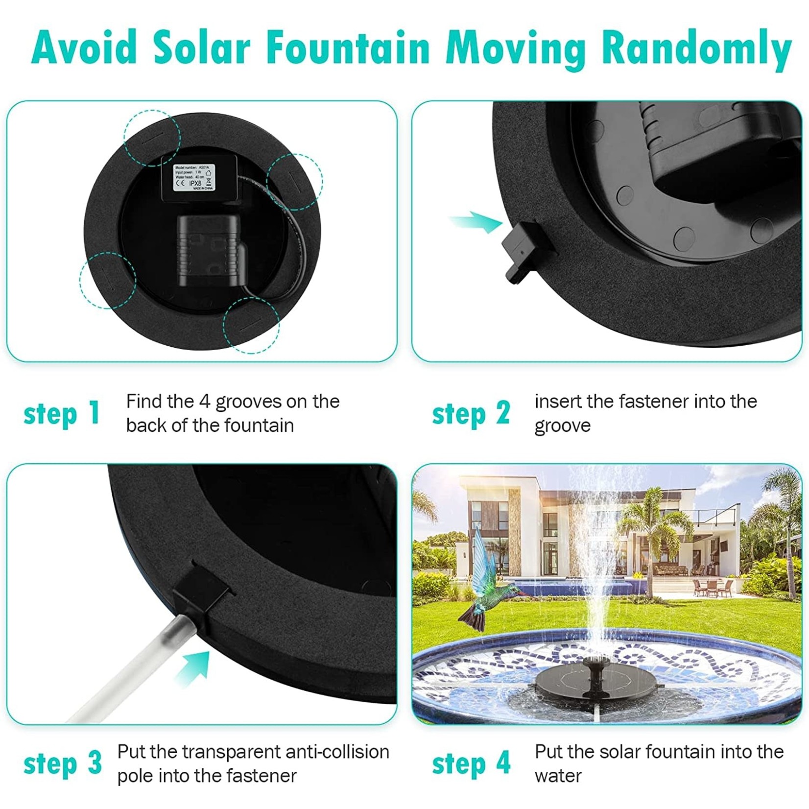 Floating Bird Bath Fountain/Bubbler - Solar