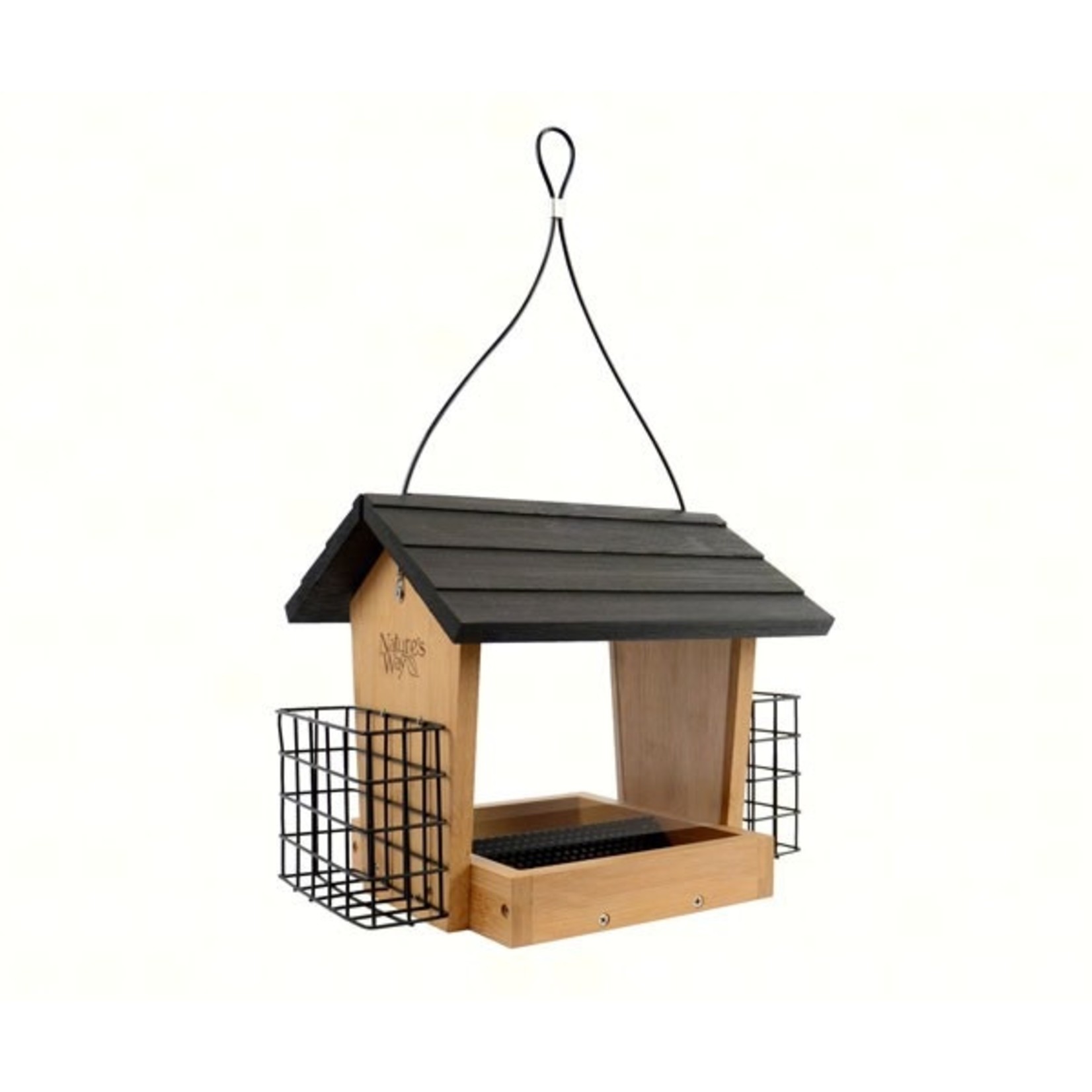 Bamboo 3 QT Hopper Feeder with Suet Cages