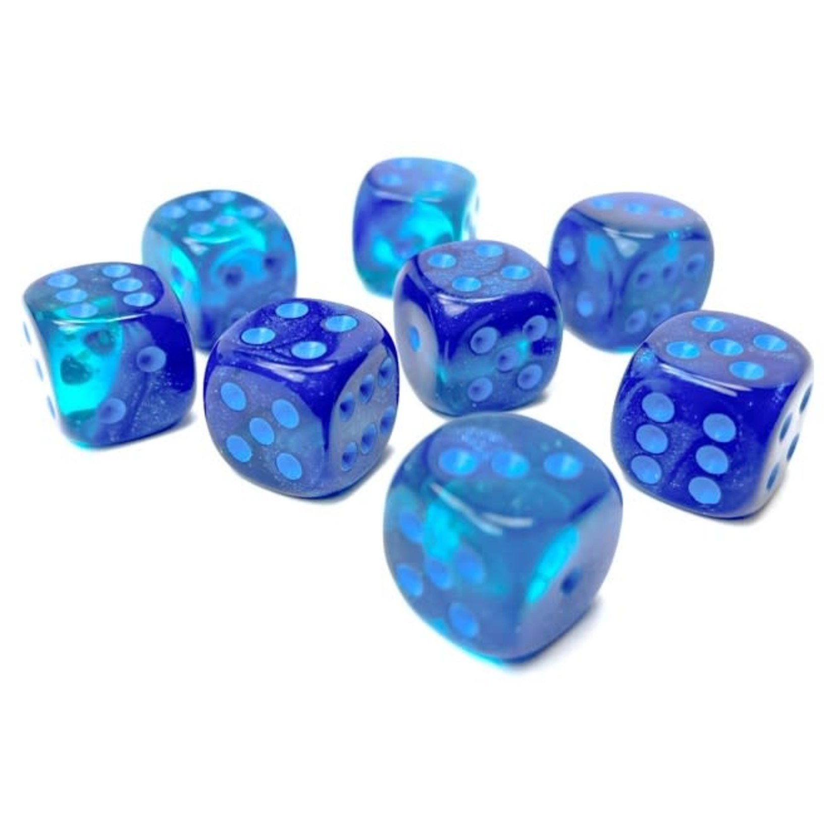 Chessex Gemini Luminary Blue w / Light Blue Numbers | 12mm d6 Dice Block | 26863